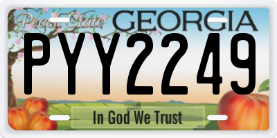 GA license plate PYY2249