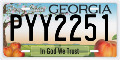 GA license plate PYY2251