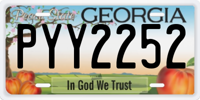GA license plate PYY2252