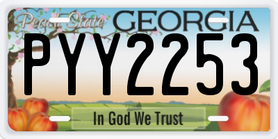 GA license plate PYY2253