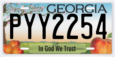 GA license plate PYY2254