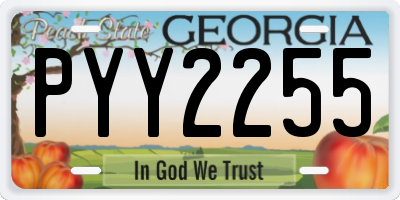 GA license plate PYY2255