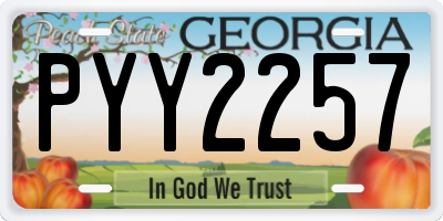 GA license plate PYY2257