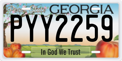 GA license plate PYY2259