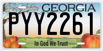 GA license plate PYY2261
