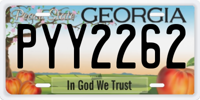 GA license plate PYY2262