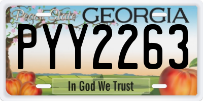 GA license plate PYY2263