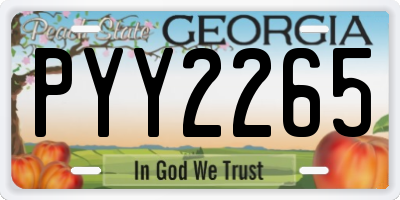 GA license plate PYY2265