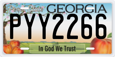 GA license plate PYY2266