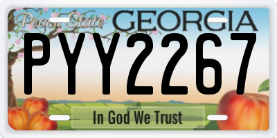 GA license plate PYY2267
