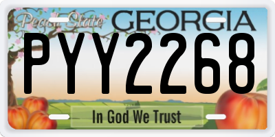 GA license plate PYY2268