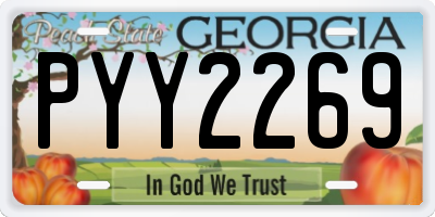 GA license plate PYY2269