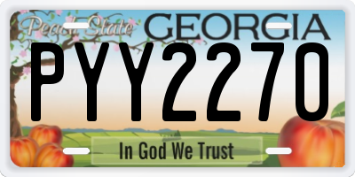 GA license plate PYY2270