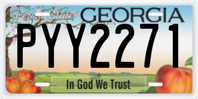 GA license plate PYY2271