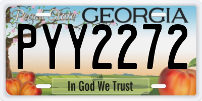 GA license plate PYY2272