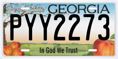 GA license plate PYY2273