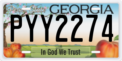 GA license plate PYY2274