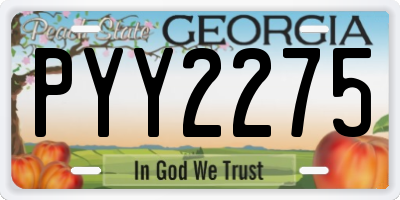 GA license plate PYY2275