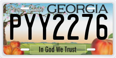 GA license plate PYY2276