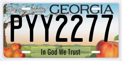 GA license plate PYY2277