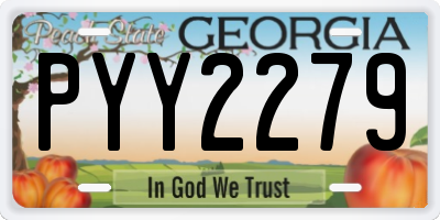 GA license plate PYY2279