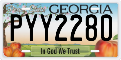 GA license plate PYY2280
