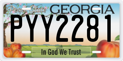 GA license plate PYY2281