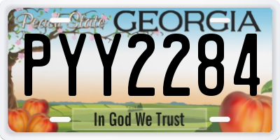 GA license plate PYY2284