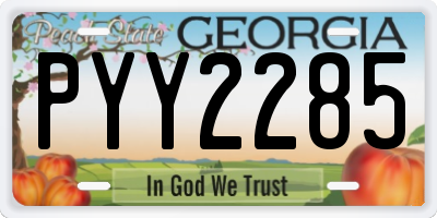 GA license plate PYY2285
