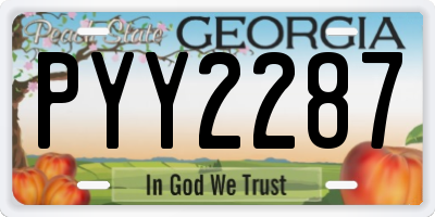 GA license plate PYY2287