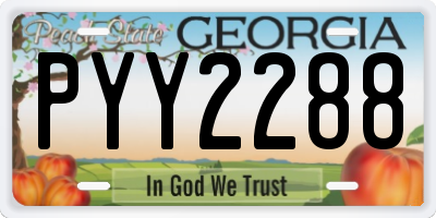 GA license plate PYY2288