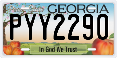 GA license plate PYY2290