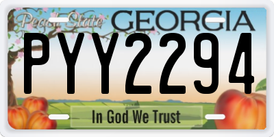 GA license plate PYY2294