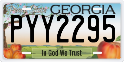 GA license plate PYY2295