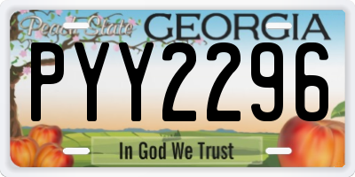 GA license plate PYY2296
