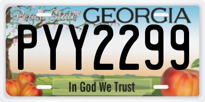 GA license plate PYY2299