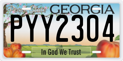 GA license plate PYY2304