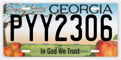 GA license plate PYY2306