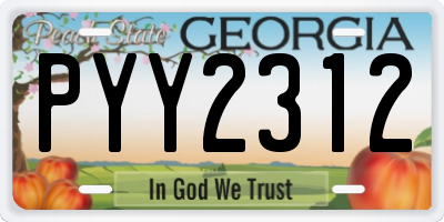 GA license plate PYY2312