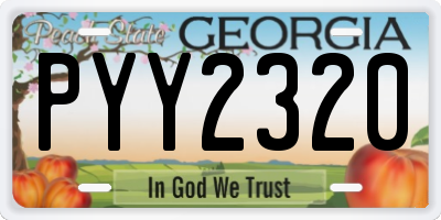 GA license plate PYY2320