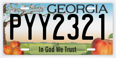 GA license plate PYY2321