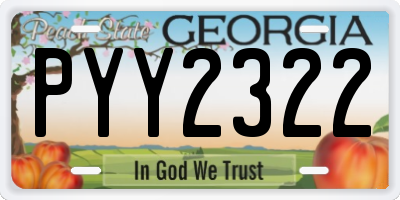 GA license plate PYY2322