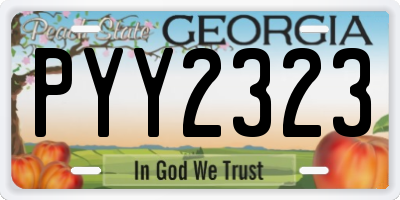 GA license plate PYY2323