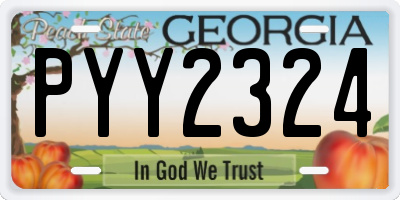 GA license plate PYY2324