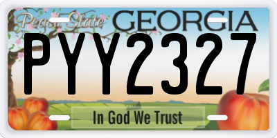GA license plate PYY2327