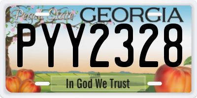 GA license plate PYY2328