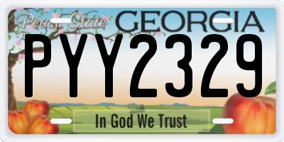 GA license plate PYY2329