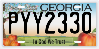 GA license plate PYY2330