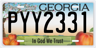 GA license plate PYY2331