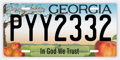 GA license plate PYY2332